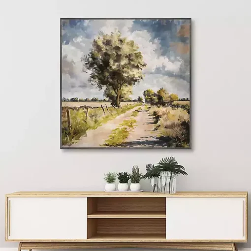 Along A Country Trail Framed Canvas Art Print