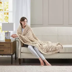Animal Print Faux Fur Oversized Throw Blanket