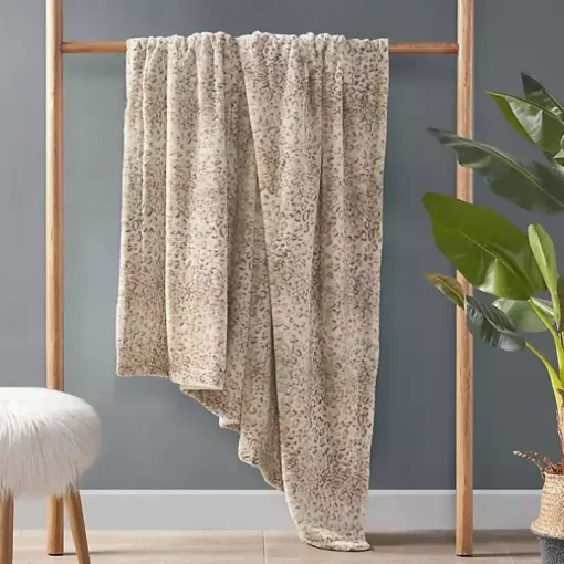 Animal Print Faux Fur Oversized Throw Blanket