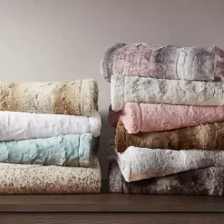 Animal Print Faux Fur Oversized Throw Blanket