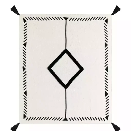 Anna Black And White Diamond Throw