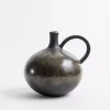 Antique Black Gourd Pitcher Vase, 8 in.