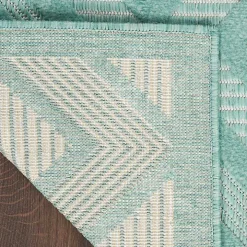 Aqua Flatweave Diamond Outdoor Area Rug