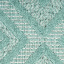 Aqua Flatweave Diamond Outdoor Area Rug