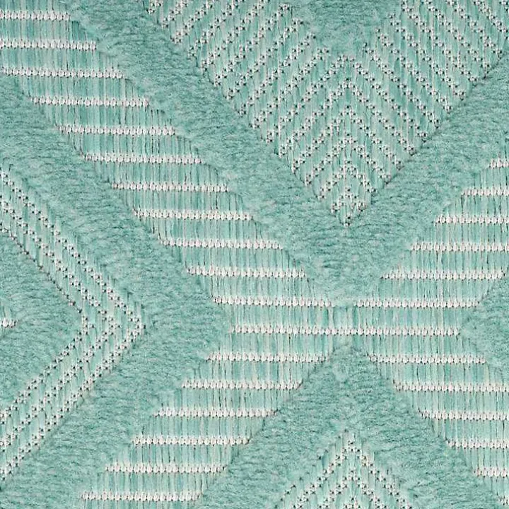 Aqua Flatweave Diamond Outdoor Area Rug