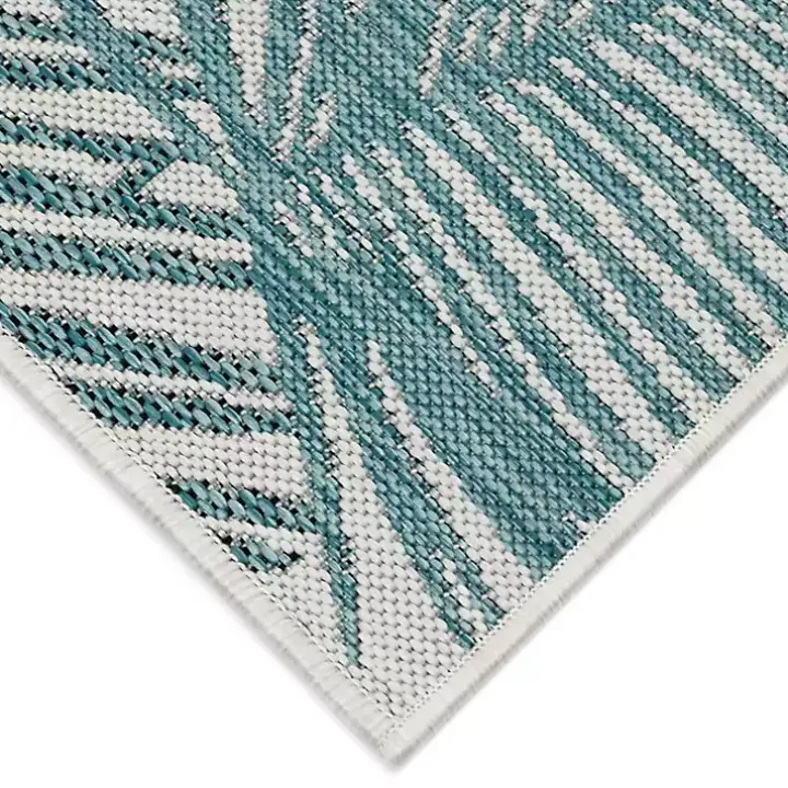 Aqua Forest Leaf Indoor/Outdoor Area Rug, 6x9
