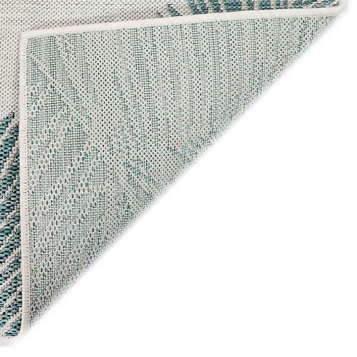 Aqua Forest Leaf Indoor/Outdoor Area Rug, 6x9