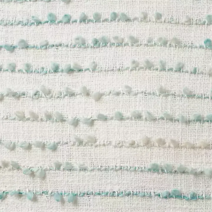 Aqua Handstitched Stripes Throw Pillow