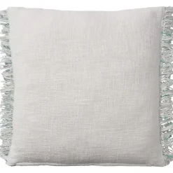 Aqua Handstitched Stripes Throw Pillow