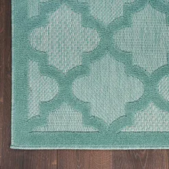Aqua Trellis Indoor/Outdoor Area Rug, 6x9