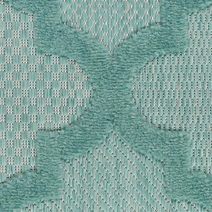 Aqua Trellis Indoor/Outdoor Area Rug, 6x9