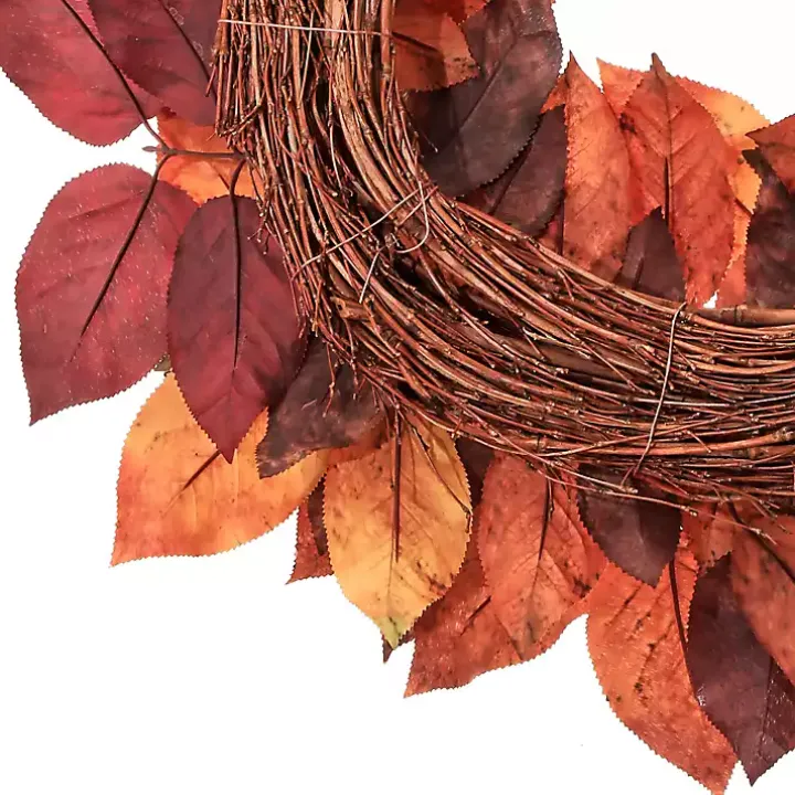 Autumnal Salal Leaves Harvest Wreath