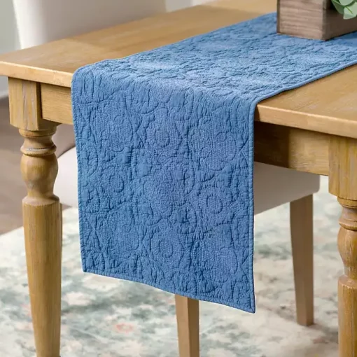 Avery Blue Quilted Table Runner, 80 in.