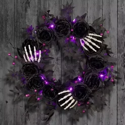 Bad to the Bone Black Roses Wreath