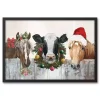 Barn Animals Black Framed Canvas Art Print