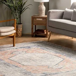 Bea Distressed Vintage Washable Area Rug, 5x8