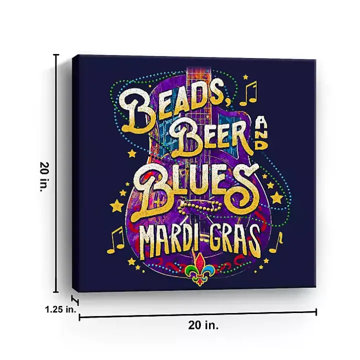 Beads, Beer, and Blues Canvas Art Print