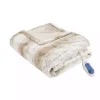 Beautyrest Sand Faux Fur Oversized Heated Throw