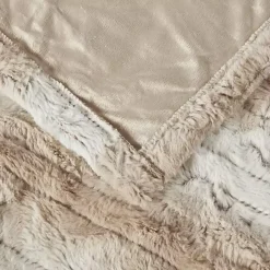Beautyrest Sand Faux Fur Oversized Heated Throw