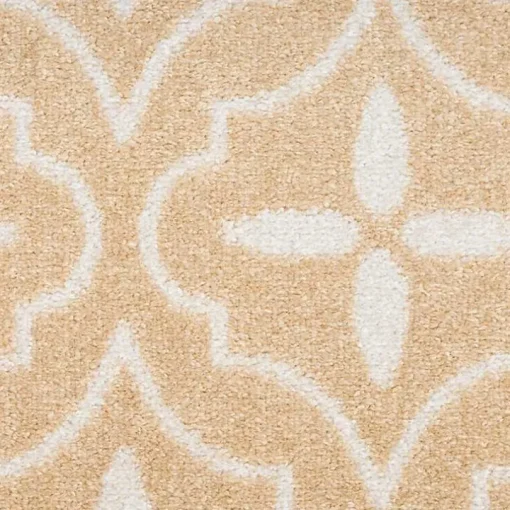 Beige & Ivory Quatrefoil Indoor/Outdoor Rug, 4x6