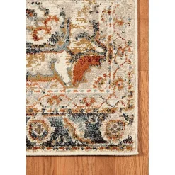 Beige and Gold Medallion Area Rug, 5x7