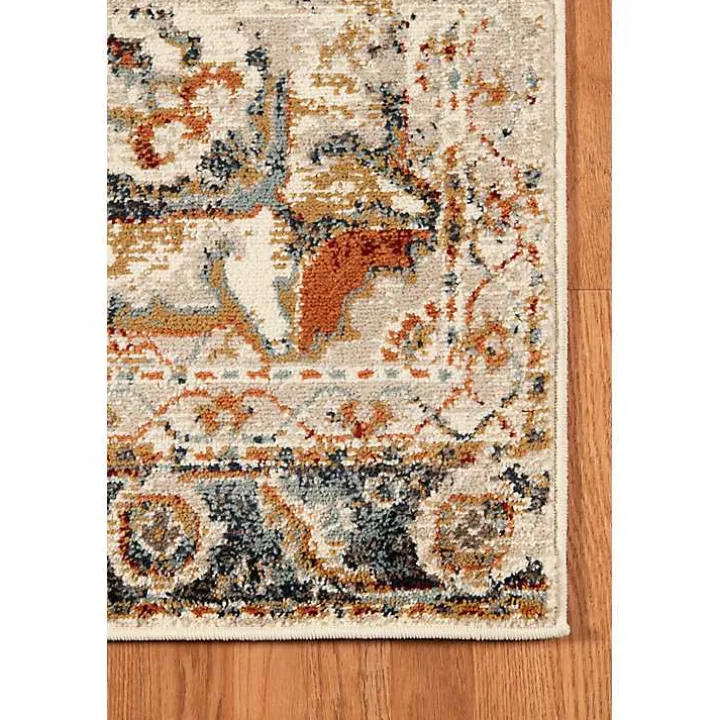 Beige and Gold Medallion Area Rug, 5x7