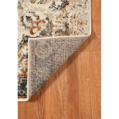 Beige and Gold Medallion Area Rug, 5x7