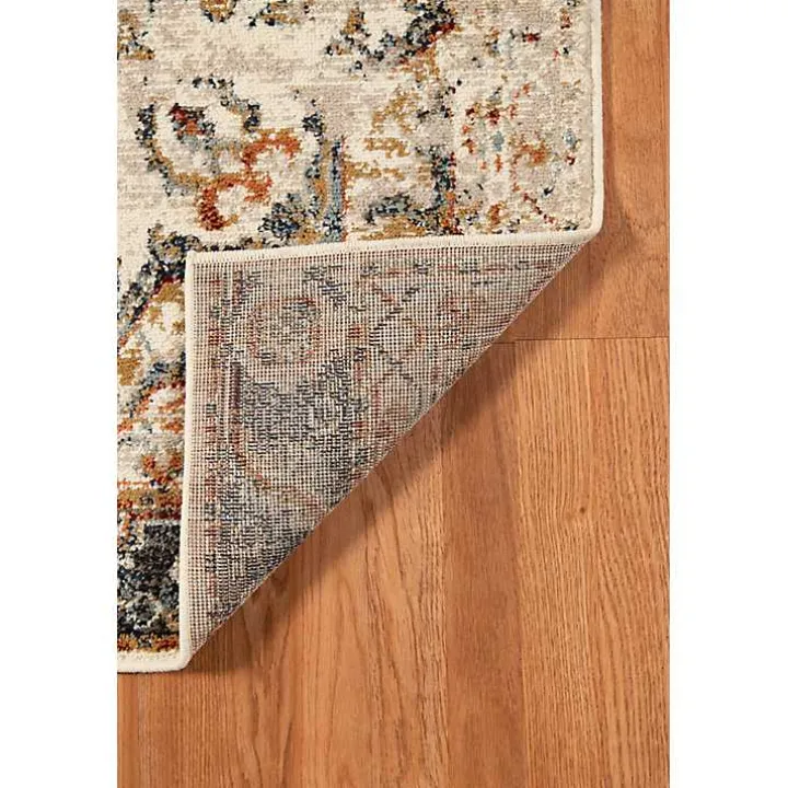 Beige and Gold Medallion Area Rug, 5x7