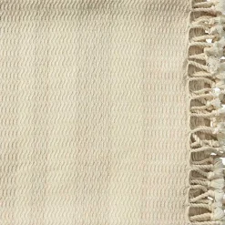 Beige and White Stripes Cotton Throw