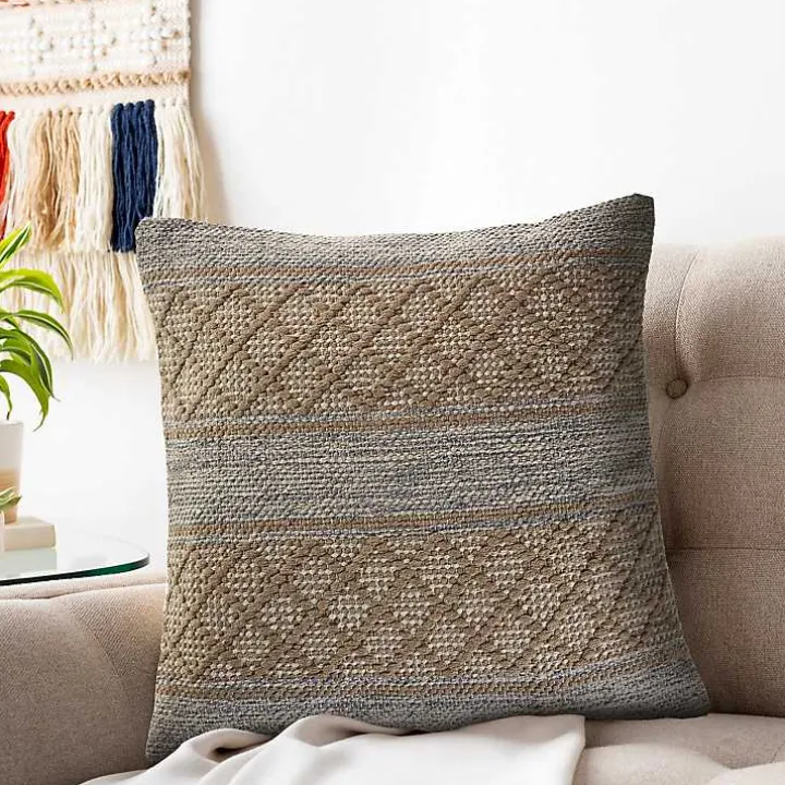 Beige Criss Cross Accent Pillow