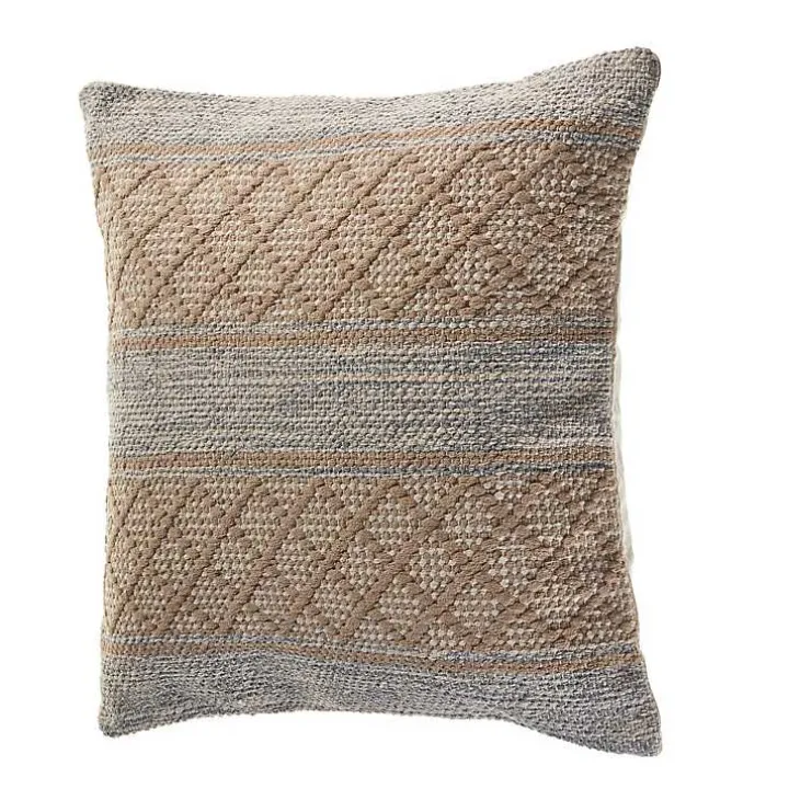Beige Criss Cross Accent Pillow