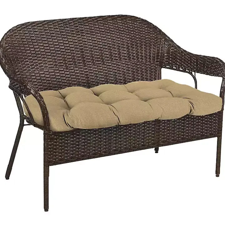 Beige French Edge 3-pc. Outdoor Wicker Cushion Set