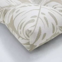 Beige Leaves Tufted 2-pc. Outdoor Cushions