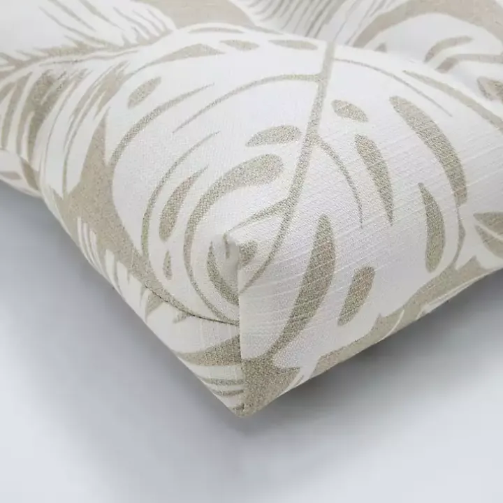 Beige Leaves Tufted 2-pc. Outdoor Cushions