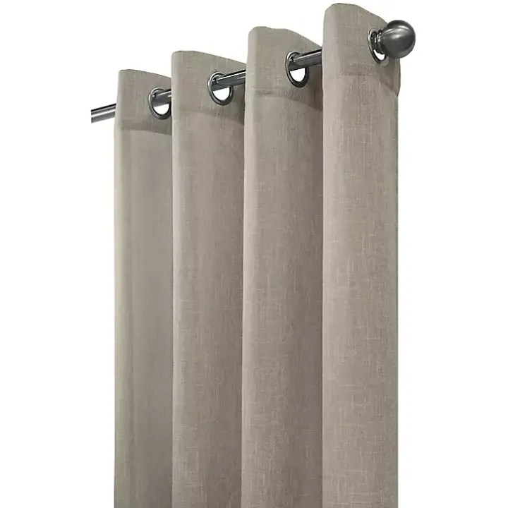 Beige Linen Light Filtering Curtain Panel, 84 in.
