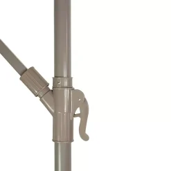 Beige Offset Hand Crank Outdoor Umbrella