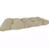 Beige Tufted Canvas Outdoor Bench Cushion