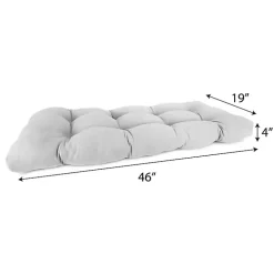 Beige Tufted Canvas Outdoor Bench Cushion
