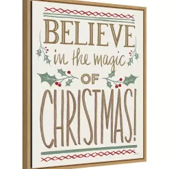 Believe in the Magic Christmas Canvas Wall Plaque