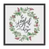 Berry Wreath Be Joyful Framed Canvas Art Print