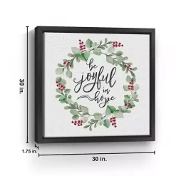 Berry Wreath Be Joyful Framed Canvas Art Print