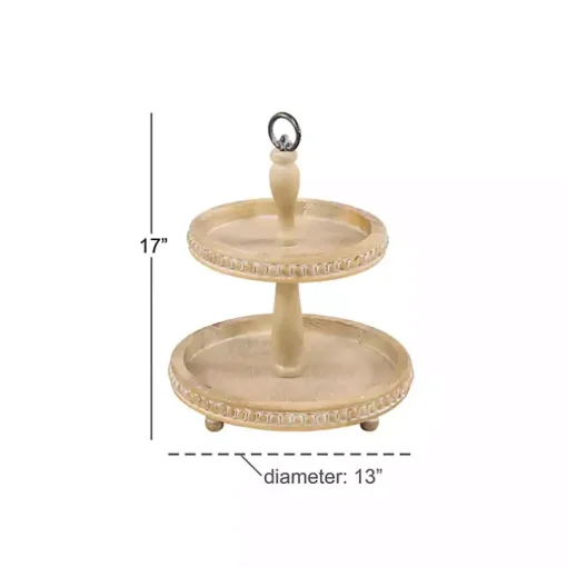 Birch Wood Tiered Tray