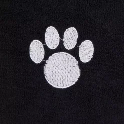 Black & White Embroidered Paw Pet Towels, Set of 3
