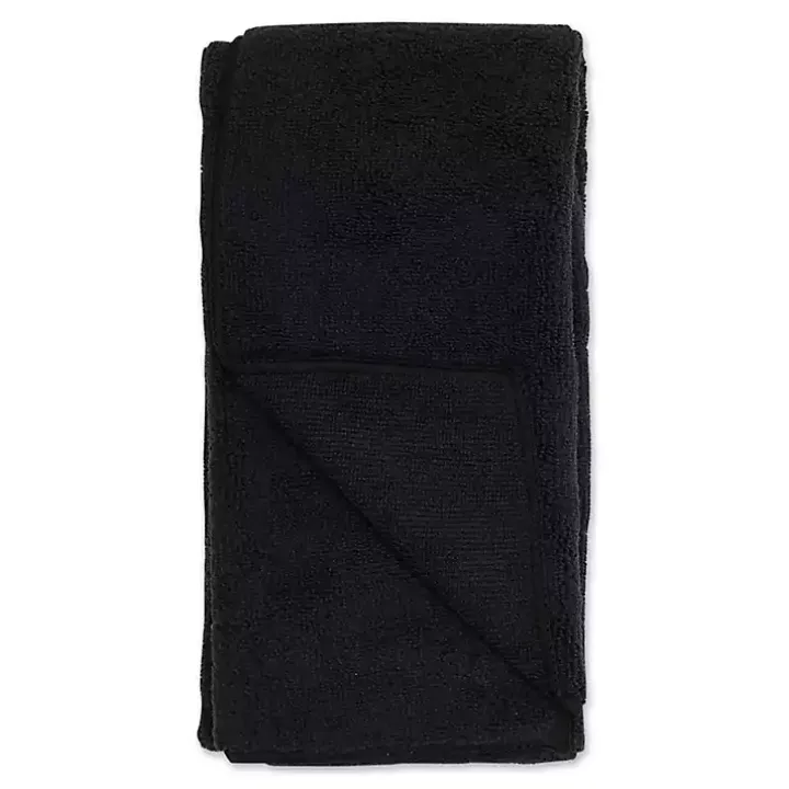 Black & White Embroidered Paw Pet Towels, Set of 3