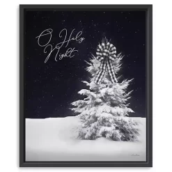 Black & White O Holy Night Framed Canvas Art Print