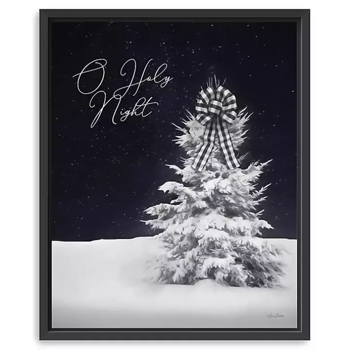 Black & White O Holy Night Framed Canvas Art Print