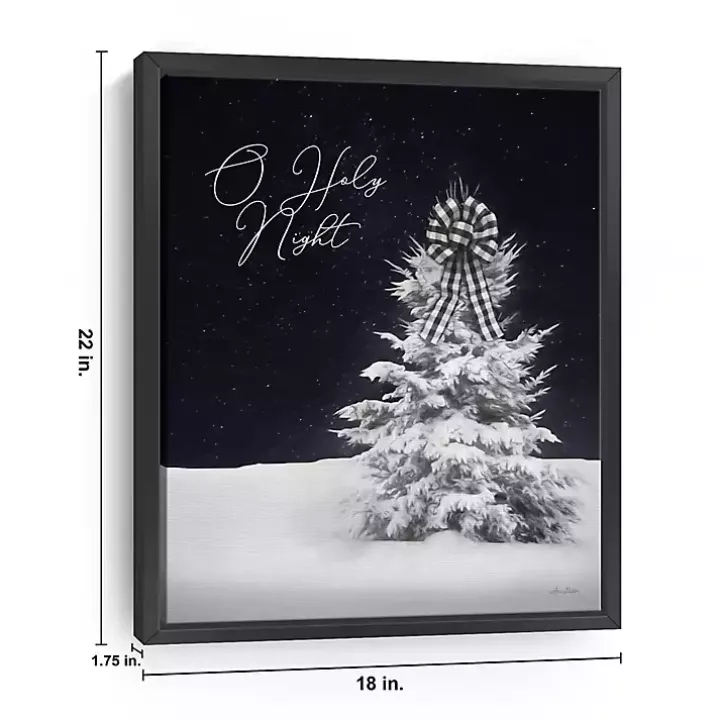 Black & White O Holy Night Framed Canvas Art Print