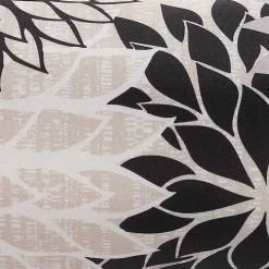 Black and Beige Floral Outdoor Bolster Pillow