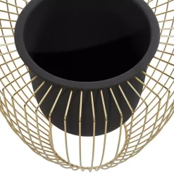 Black and Gold Open Frame Planters, Set of 2