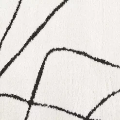 Black and Ivory Monotone Geo Area Rug, 5x7